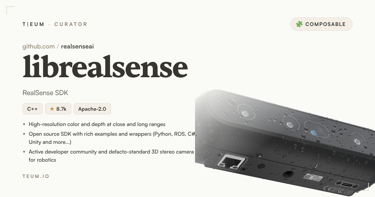 Depth Cameras as LEGO Bricks: What librealsense Unlocks