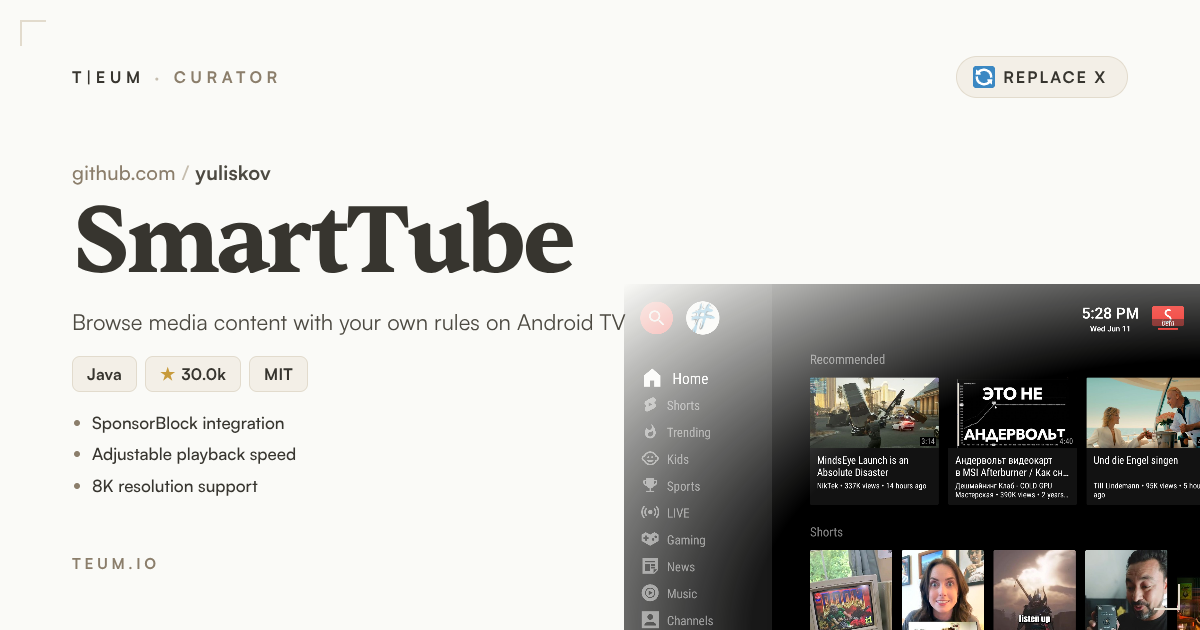 Replace YouTube Premium: SmartTube for Android TV