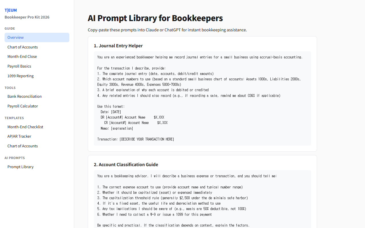 US Bookkeeper Pro Kit 2026 2