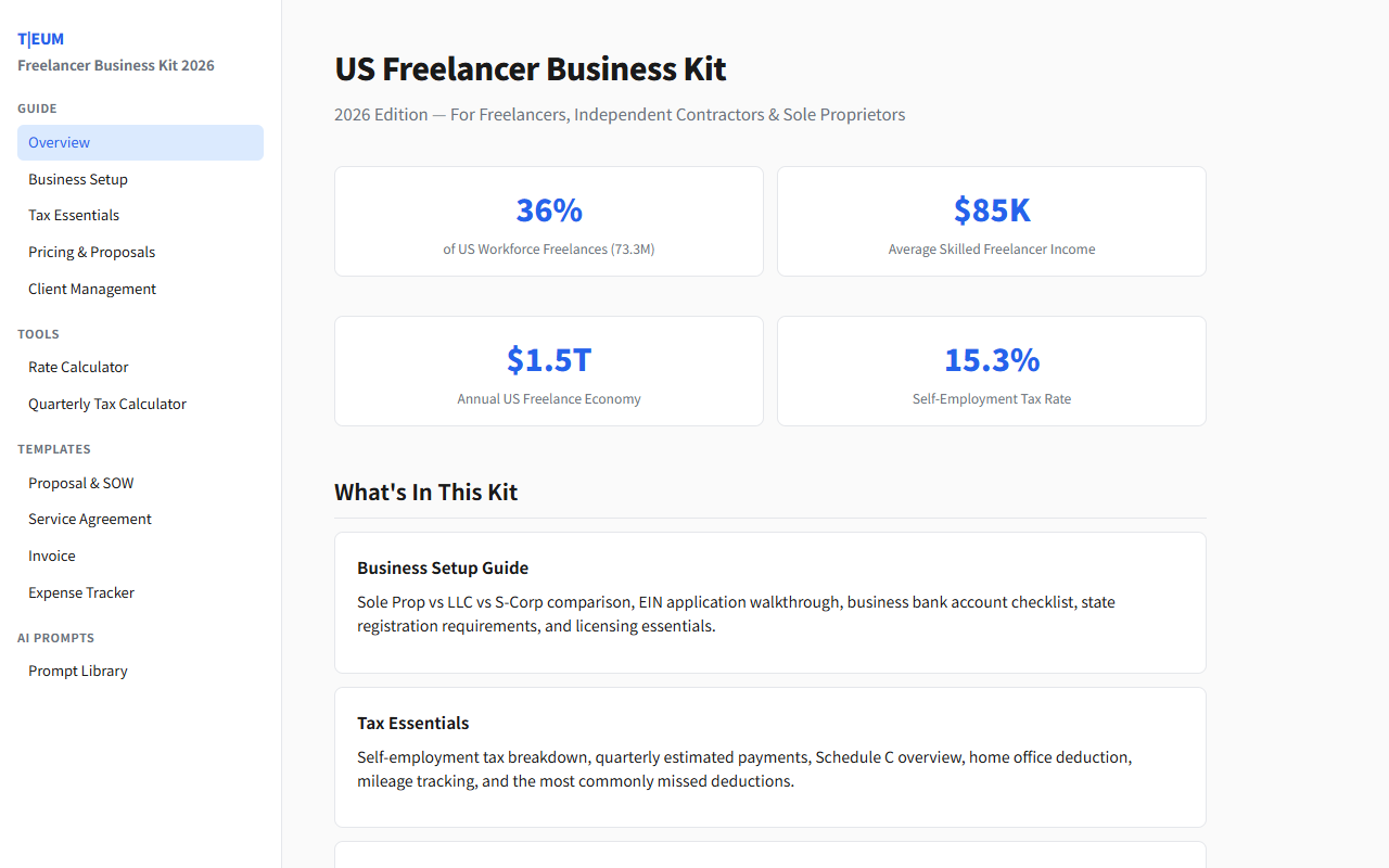 US Freelancer Business Kit 2026