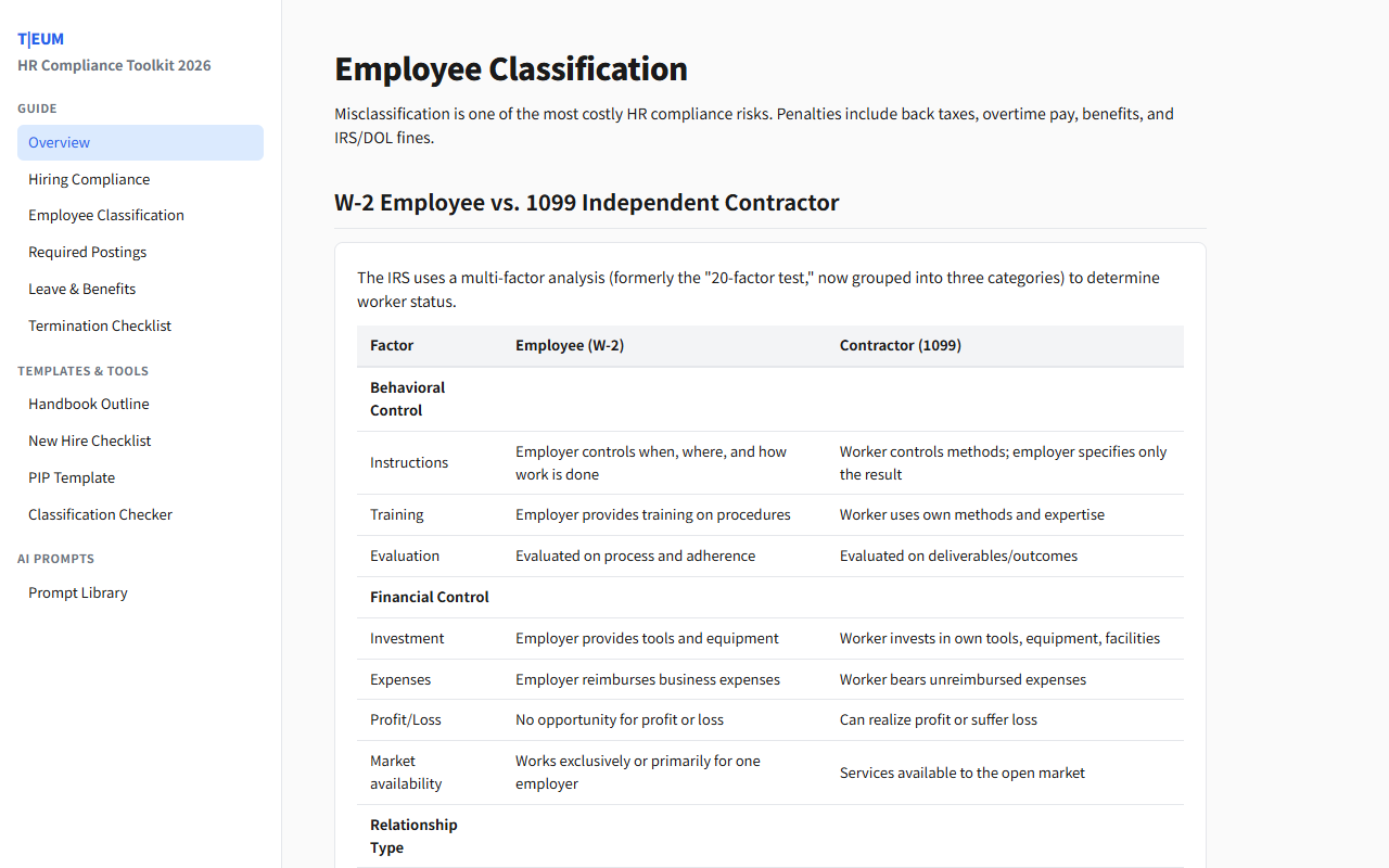 US HR 컴플라이언스 툴킷 2026 2