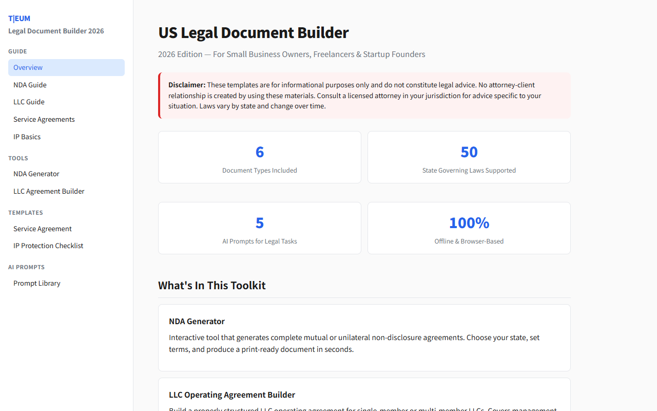 US Legal Document Builder 2026