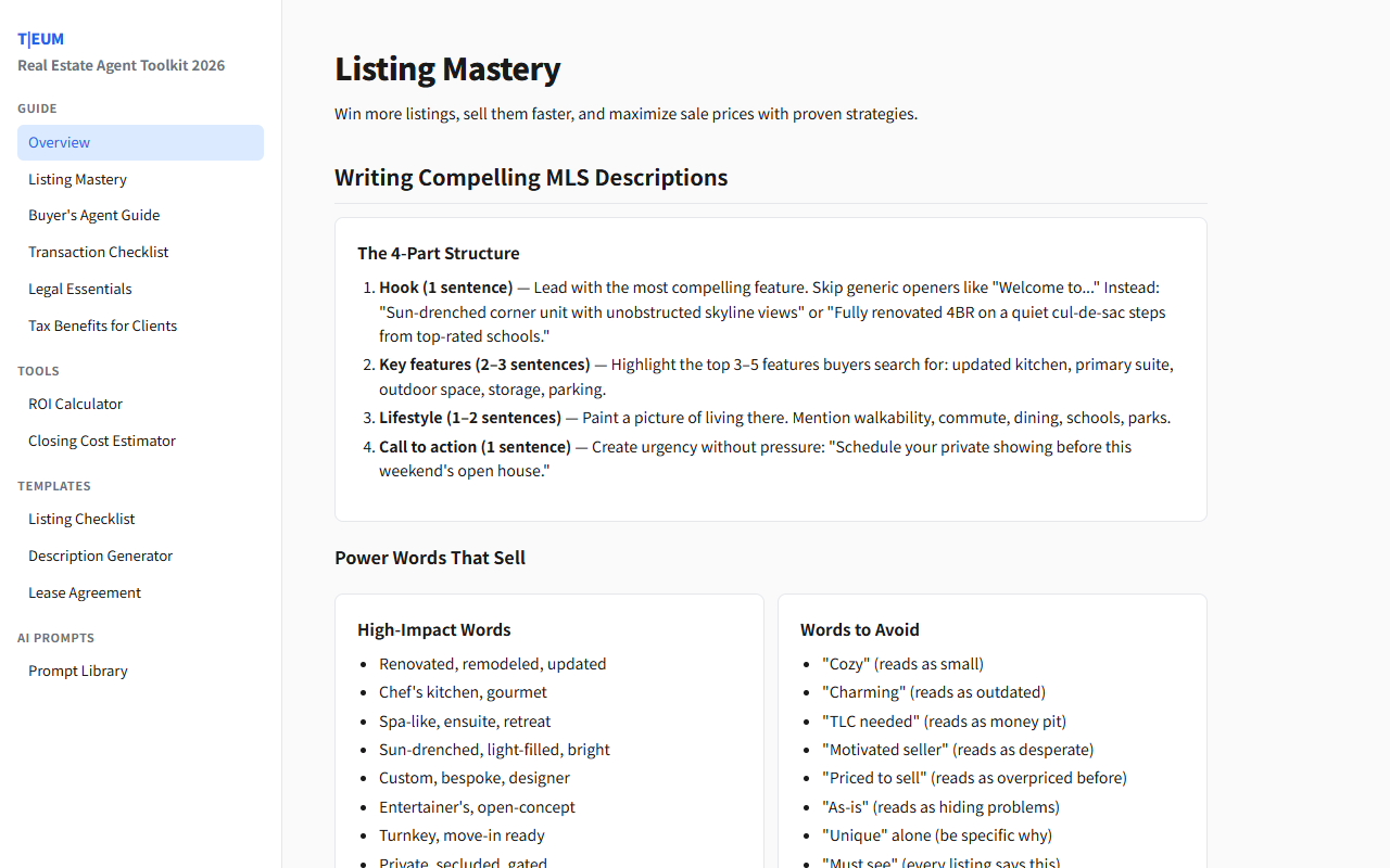 US Real Estate Agent Toolkit 2026 1