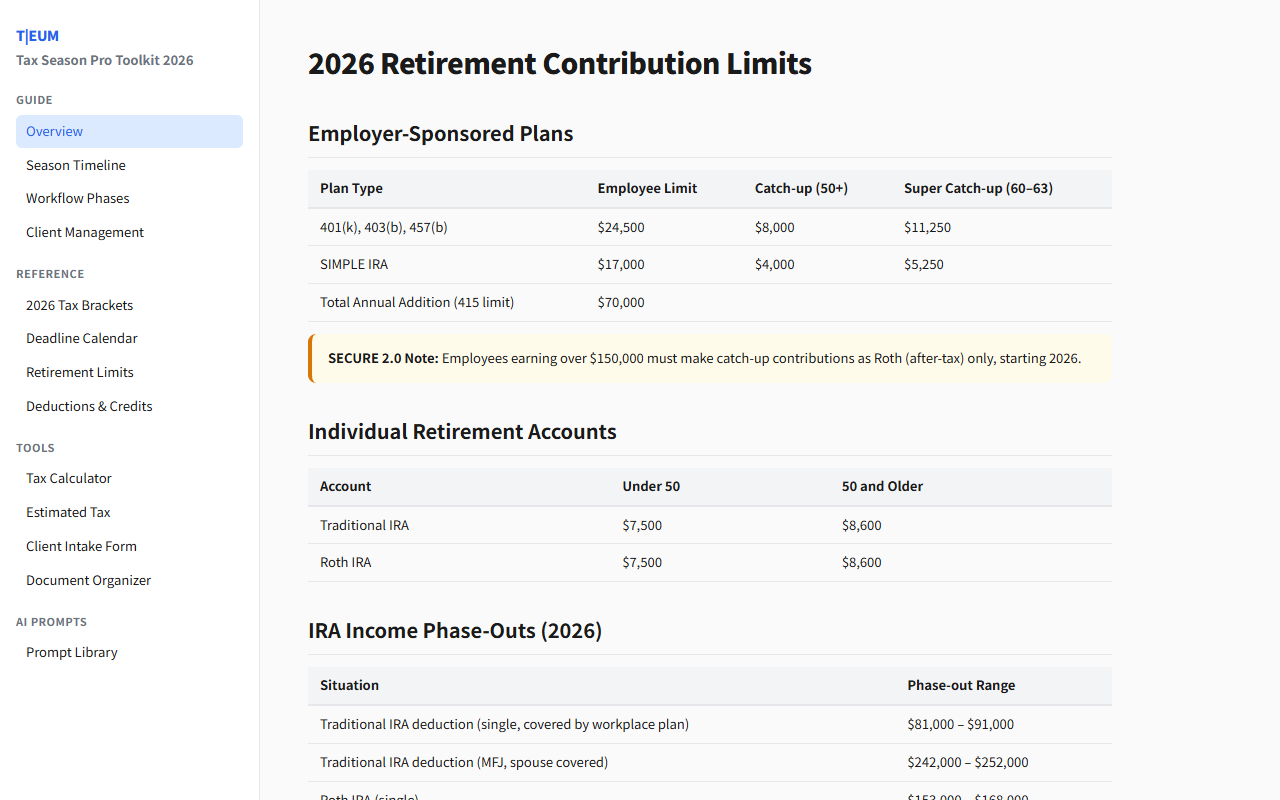 米国タックスシーズン プロツールキット 2026 3